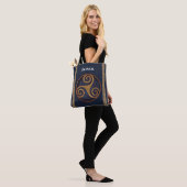 Celtic Triskelion (blauw) Aangepast Tote Bag (Op model)