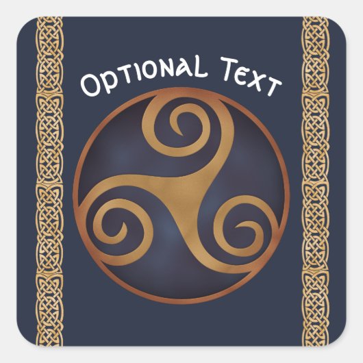 Celtic Triskelion (blauw) Aangepast Vierkante Sticker (Voorkant)