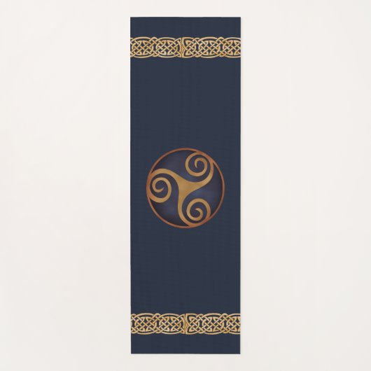 Celtic Triskelion (blauw) Aangepast Yogamat (Voorkant)