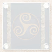 Celtic Triskelion (blauw) Aangepaste Sjabloon Glazen Onderzetter (Achterkant)