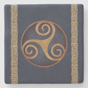 Celtic Triskelion (blauw) Aangepaste Sjabloon Stenen Onderzetter
