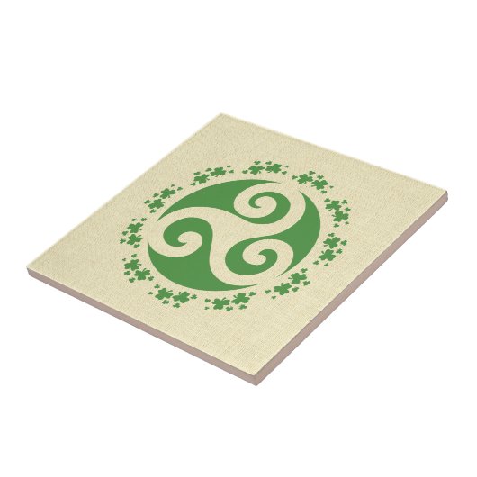 Celtic Triskelion & Shamrocks Tegeltje (Zijkant)