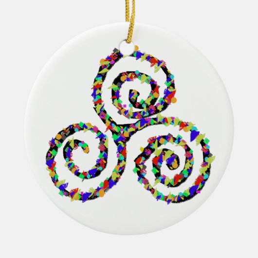 Celtic Triskelion Sterkte Keramisch Ornament (Voorkant)