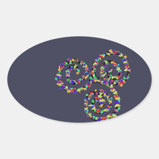 Celtic Triskelion Sterkte Ovale Sticker (Voorkant)