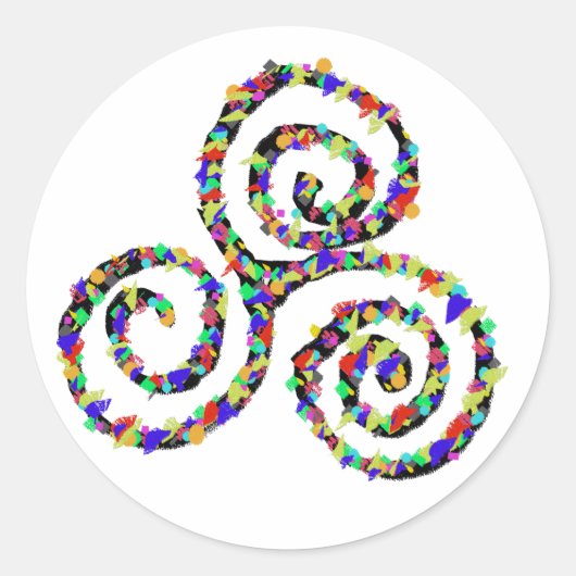 Celtic Triskelion Sterkte Ronde Sticker (Voorkant)