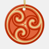 Celtic Triskraantaarn Pattern, Mandarin Oranje Keramisch Ornament (Voorkant)