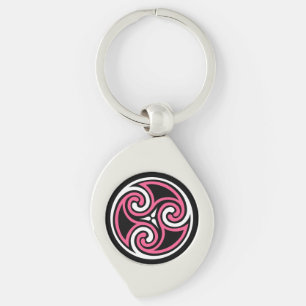 Celtic Trissia Ornament, Fuchiszwart en wit Sleutelhanger