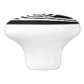 Celtic TrisWhite Ornament, Black en Black Keramische Knop (Zijkant)