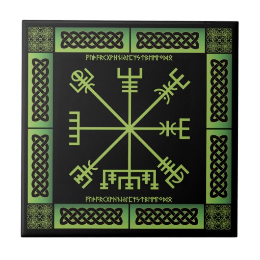 Celtic Vegvisir Ceramic Tile Tegeltje (Voorkant)