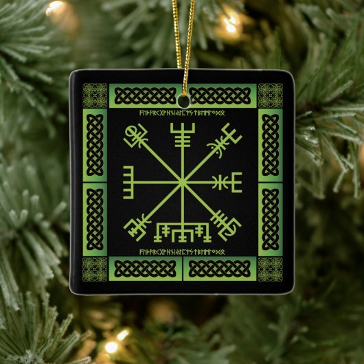 Celtic Vegvisir Ornament (Square) (Boom)