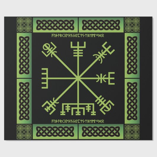 Celtic Vegvisir Wrapping Paper Cadeaupapier (Vlak)