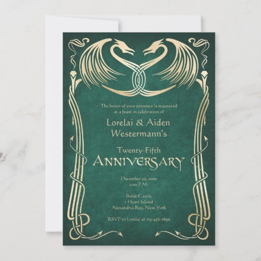 Celtic Viking Dragon Jubileum Kaart (Voorkant)