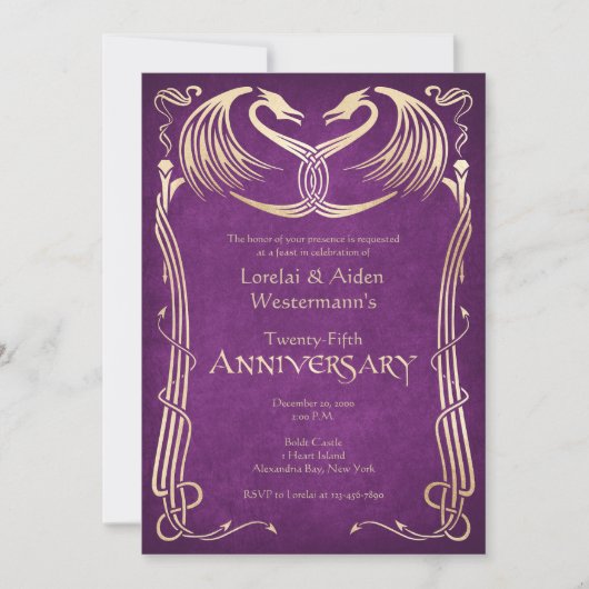 Celtic Viking Dragon Jubileum Kaart (Voorkant)