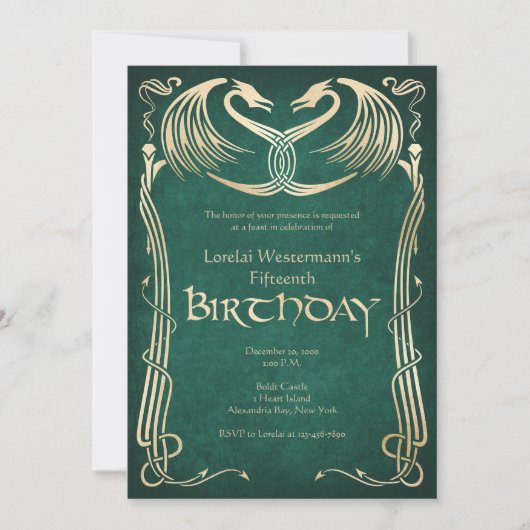 Celtic Viking Dragon verjaardag Kaart (Voorkant)