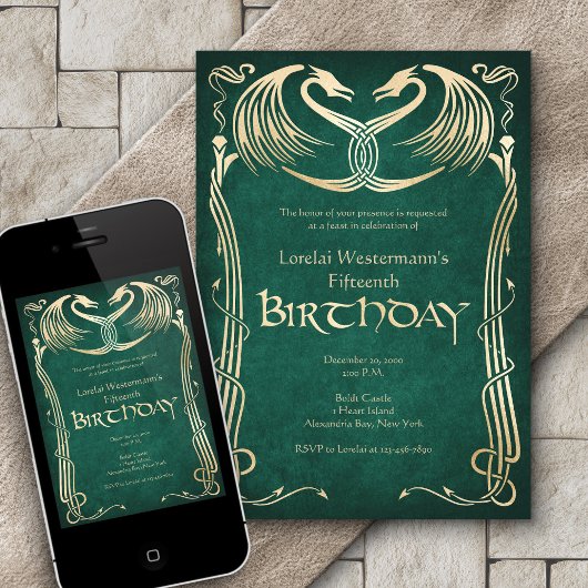 Celtic Viking Dragon verjaardag Kaart