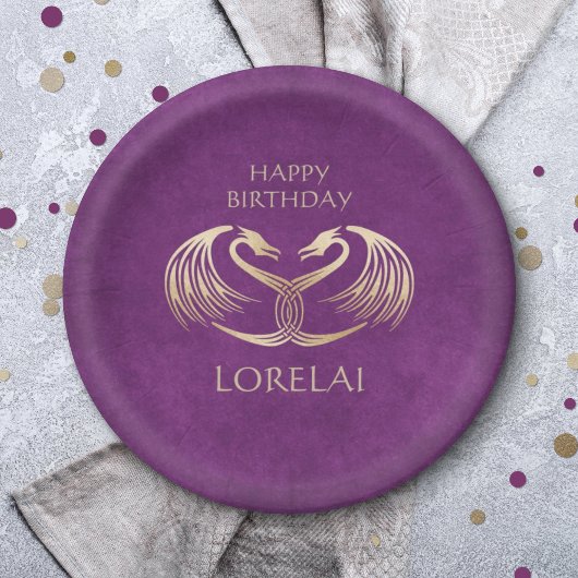 Celtic Viking Dragon verjaardag Papieren Bordje