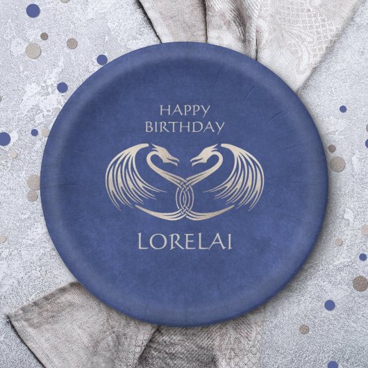 Celtic Viking Dragon verjaardag Papieren Bordje