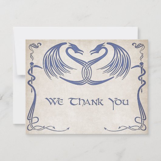 Celtic Viking Dragon Wedding Bedankkaart (Voorkant)