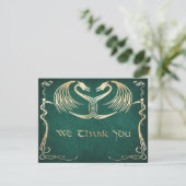 Celtic Viking Dragon Wedding Bedankkaart (Staand voorkant)