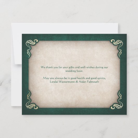 Celtic Viking Dragon Wedding Bedankkaart (Achterkant)