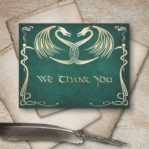 Celtic Viking Dragon Wedding Bedankkaart