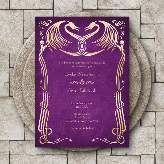 Celtic Viking Dragon Wedding Kaart