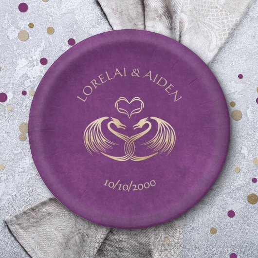 Celtic Viking Dragon Wedding Papieren Bordje