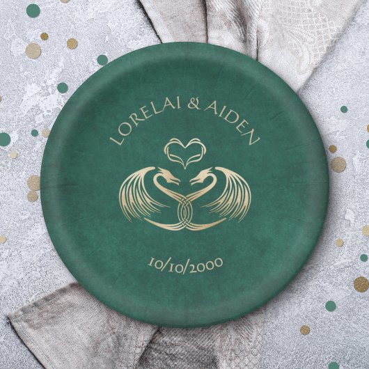 Celtic Viking Dragon Wedding Papieren Bordje