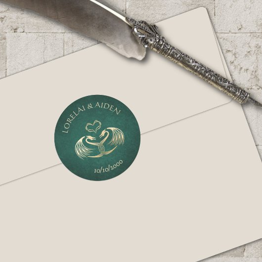 Celtic Viking Dragon Wedding Ronde Sticker