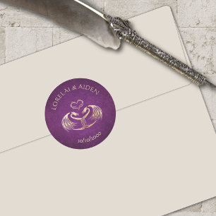 Celtic Viking Dragon Wedding Ronde Sticker