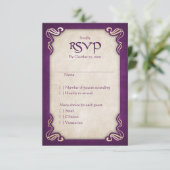 Celtic Viking Dragon Wedding RSVP Kaartje (Staand voorkant)