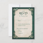 Celtic Viking Dragon Wedding RSVP Kaartje (Voorkant)