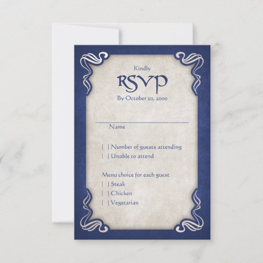 Celtic Viking Dragon Wedding RSVP Kaartje (Voorkant)