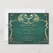 Celtic Viking Dragon Wedding Save The Date (Voorkant)