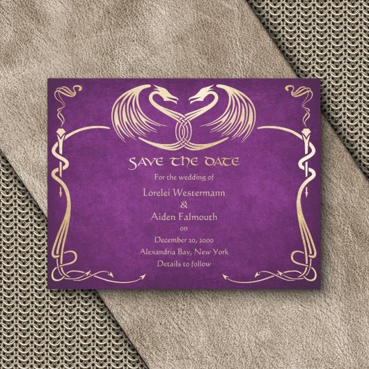 Celtic Viking Dragon Wedding Save The Date