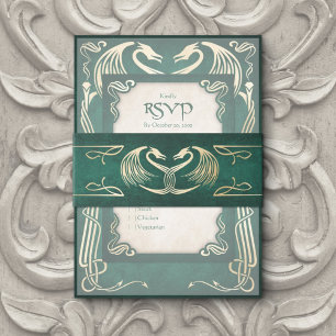 Celtic Viking Dragon Wedding Uitnodigingen Wikkel