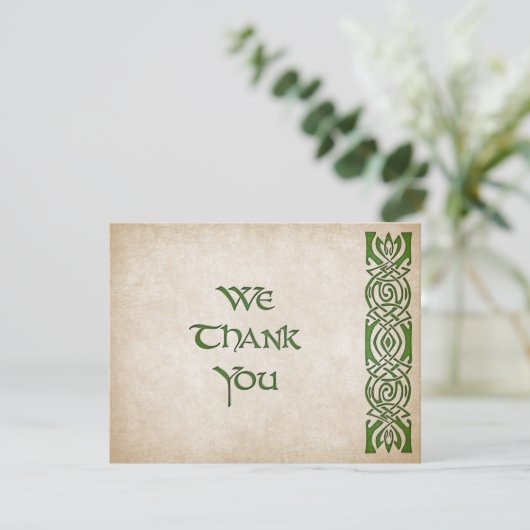 Celtic Viking Fantasy Wedding Bedankkaart (Staand voorkant)