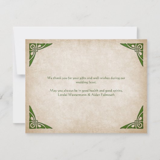 Celtic Viking Fantasy Wedding Bedankkaart (Achterkant)