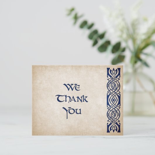 Celtic Viking Fantasy Wedding Bedankkaart (Staand voorkant)