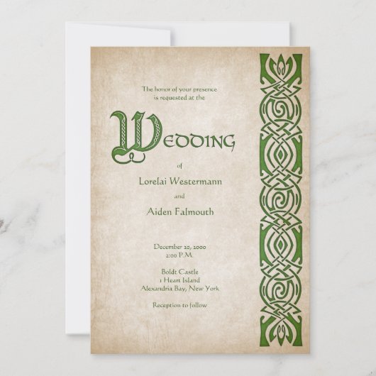 Celtic Viking Fantasy Wedding Kaart (Voorkant)