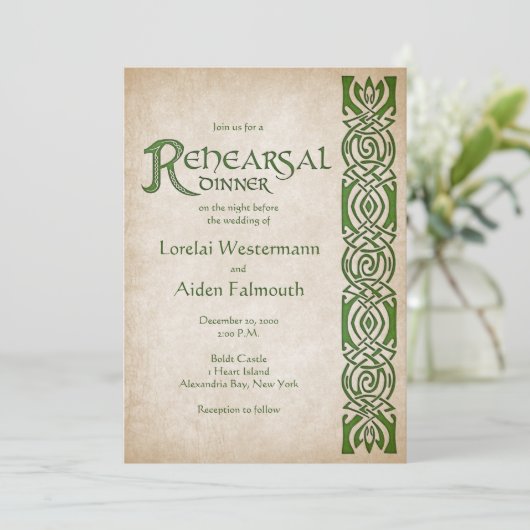 Celtic Viking Fantasy Wedding Kaart (Staand voorkant)