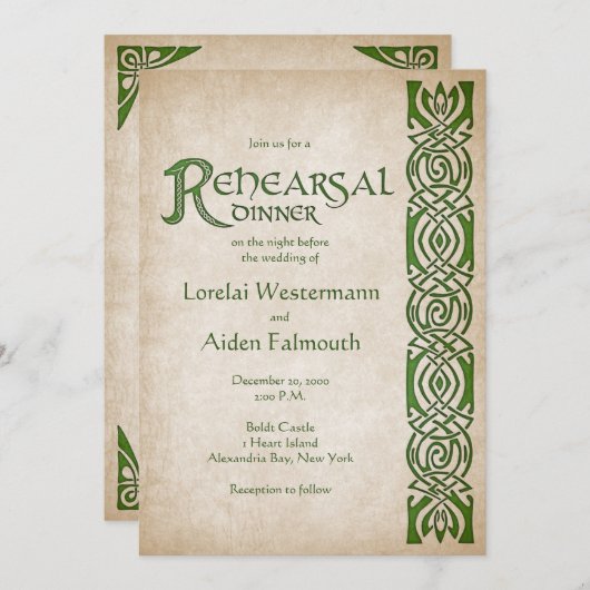 Celtic Viking Fantasy Wedding Kaart (Voorkant / Achterkant)