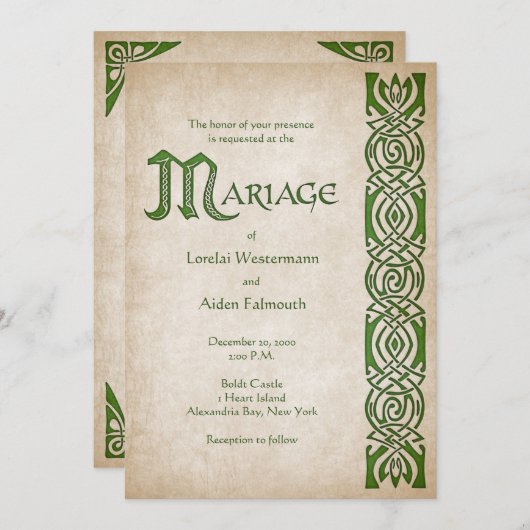 Celtic Viking Fantasy Wedding Kaart (Voorkant / Achterkant)