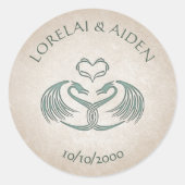 Celtic Viking Fantasy Wedding Ronde Sticker (Voorkant)