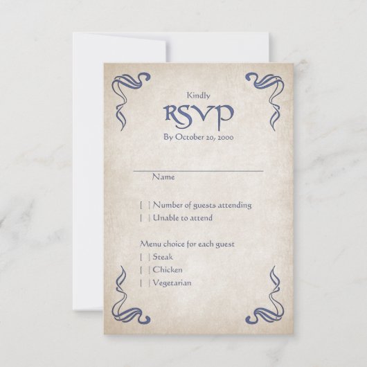 Celtic Viking Fantasy Wedding RSVP Kaartje (Voorkant)