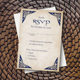 Celtic Viking Fantasy Wedding RSVP Kaartje