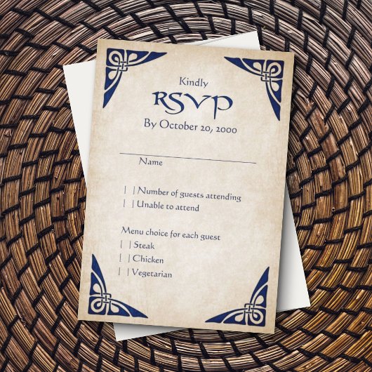 Celtic Viking Fantasy Wedding RSVP Kaartje