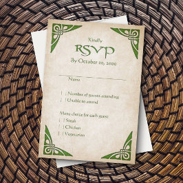 Celtic Viking Fantasy Wedding RSVP Kaartje