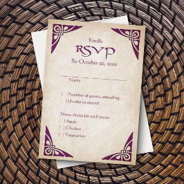 Celtic Viking Fantasy Wedding RSVP Kaartje