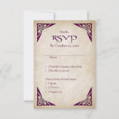 Celtic Viking Fantasy Wedding RSVP Kaartje (Voorkant)